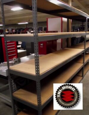 18"x96" (7' or 8' Tall) - Triboro Rivet-Style Shelving - New