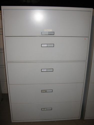 5-Drawer Steelcase 42" Wide Lt. Gray Lateral Files - Used