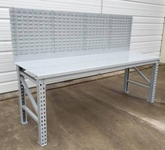 Maximus Rugged Steel Workbench w/Louvered Back