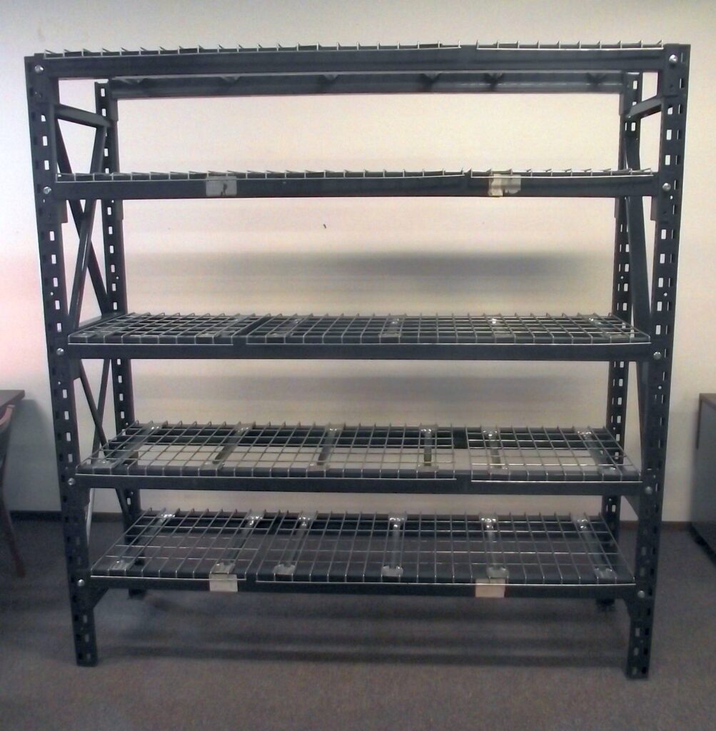 30”x78” (7’ Tall) Blue T-Bolt Shelving – Used