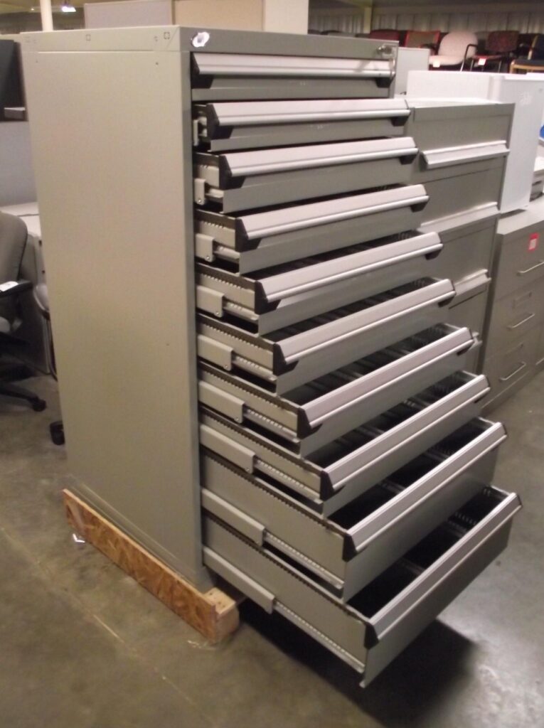 Rousseau 10-Drawer Gray Modular Parts Cabinet - New