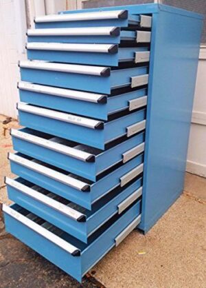 Rousseau 10-Drawer Blue Modular Parts Cabinet - New