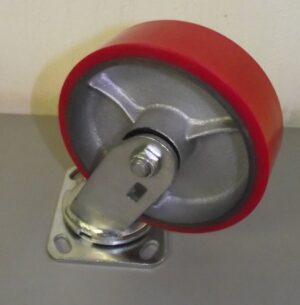 Alternative view of 6”x2” Swivel Fork with Top Lock Brake Casters - New