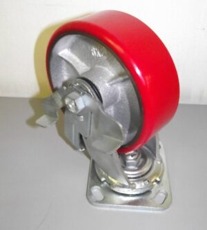 6”x2” Swivel Fork with Top Lock Brake Casters - New - Image 3