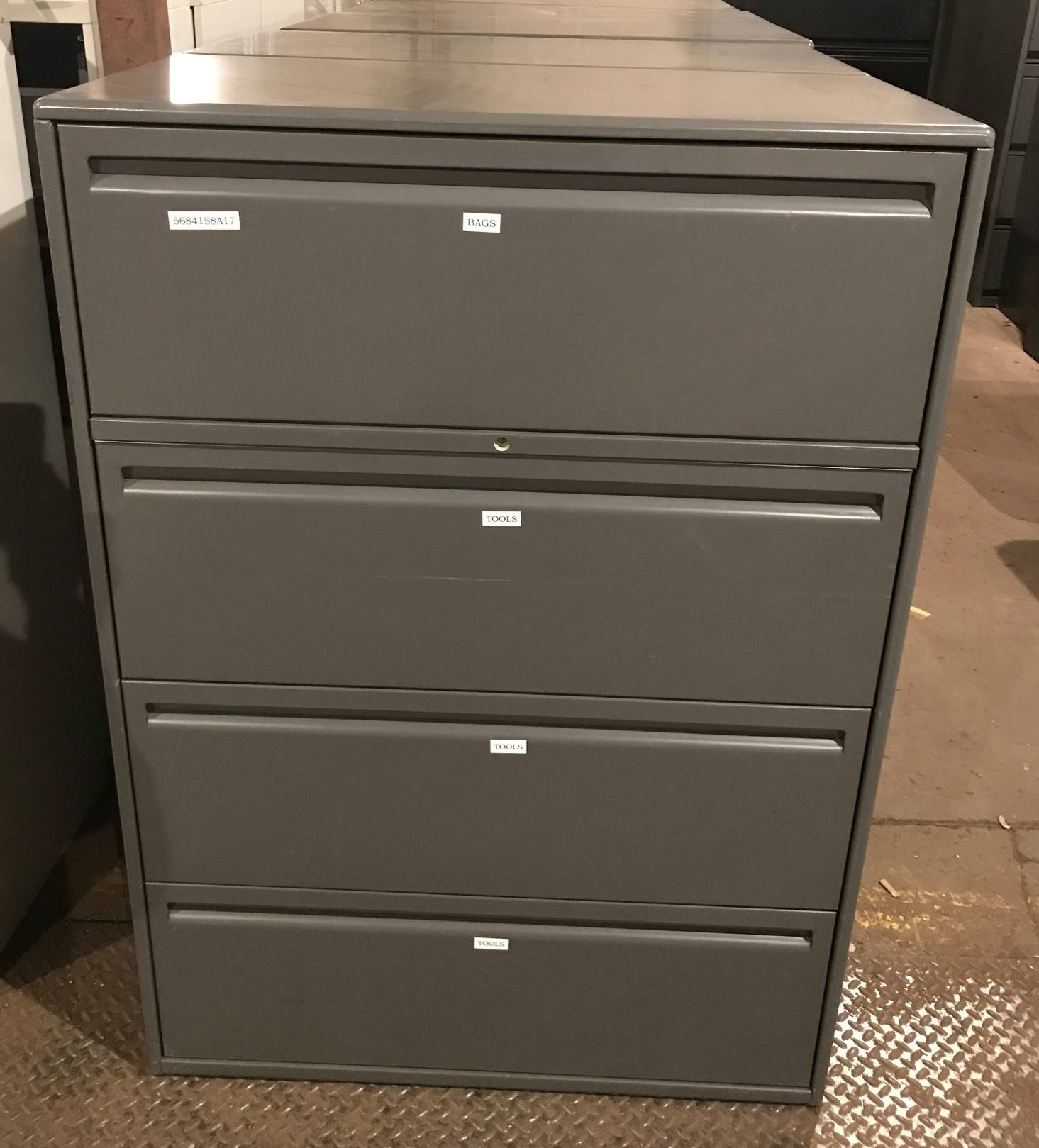 4 Drawer Haworth 36 Wide Charcoal Lateral Files Used Welter