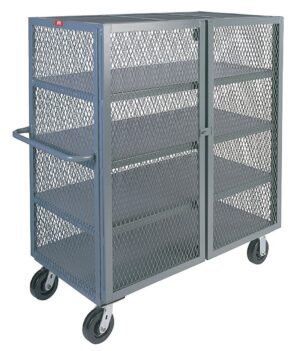 SALE PENDING ON ALL / SD-2/14/18-C.E.D. Jamco VD360 30”x 60” 4-Shelf Mesh Security Cart / Welter P/N 1172 - 1173 – New Surplus