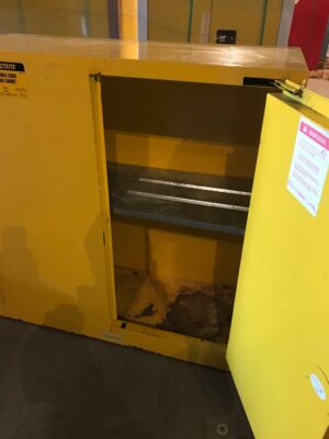 18"x43"x44" (@ 30 Gallon) Yellow Flammable Cabinet #UC1 - Nice Used - Image 3
