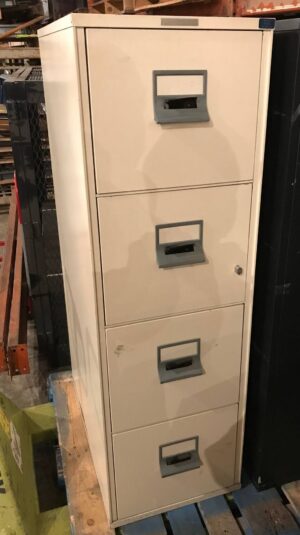 4-Drawer Victor Letter Size Putty Fireproof File Cabinets  - Used