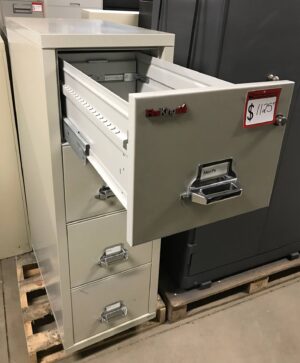 4-Drawer Fireking Letter Size Gray Fireproof File Cabinets  - Used - Image 3