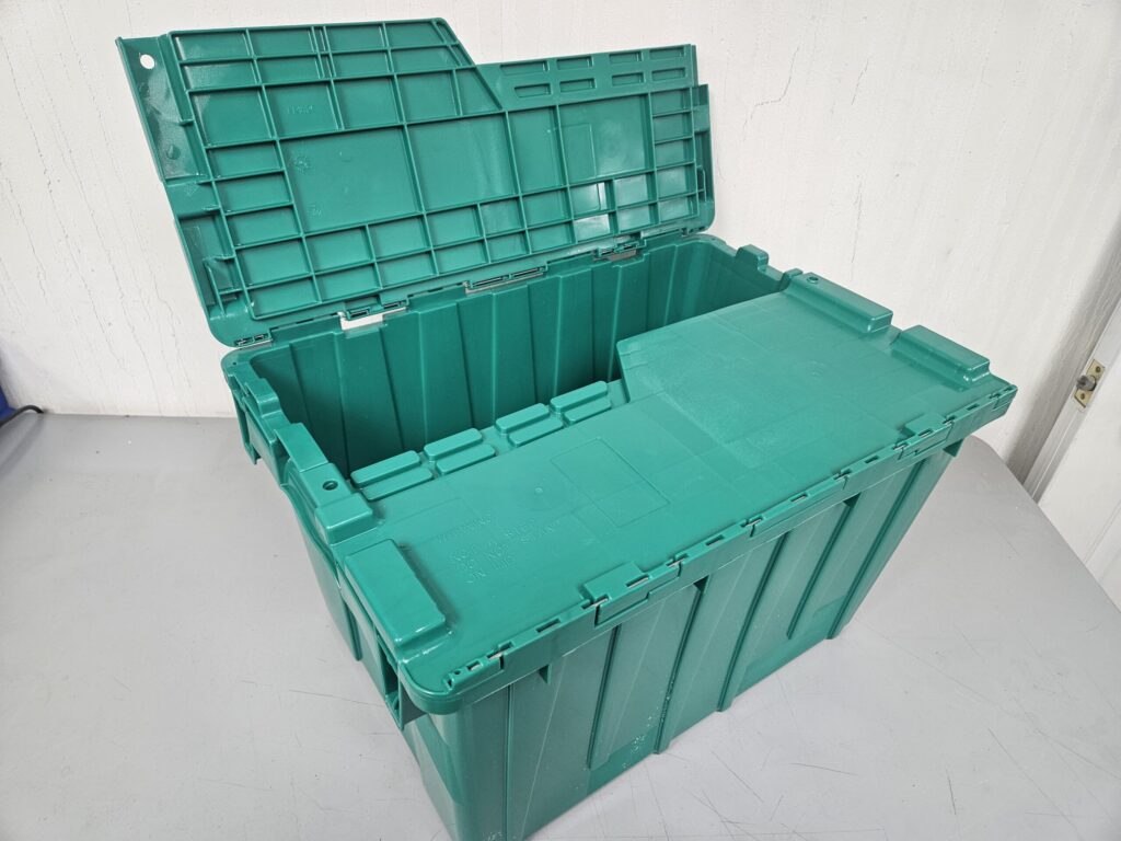 ORBIS® Flipak® FP182C Green Plastic Distribution Container 21-13/16"L x 15-3/16"W x 12-7/8"H - New Surplus
