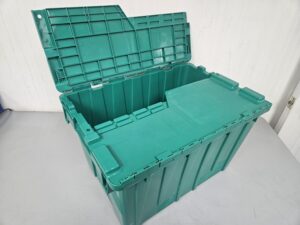 ORBIS® Flipak® FP182C Green Plastic Distribution Container 21-13/16"L x 15-3/16"W x 12-7/8"H - New Surplus