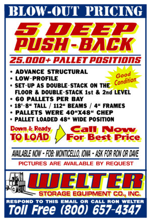 5-Deep Structural Push-Back Rack – Used