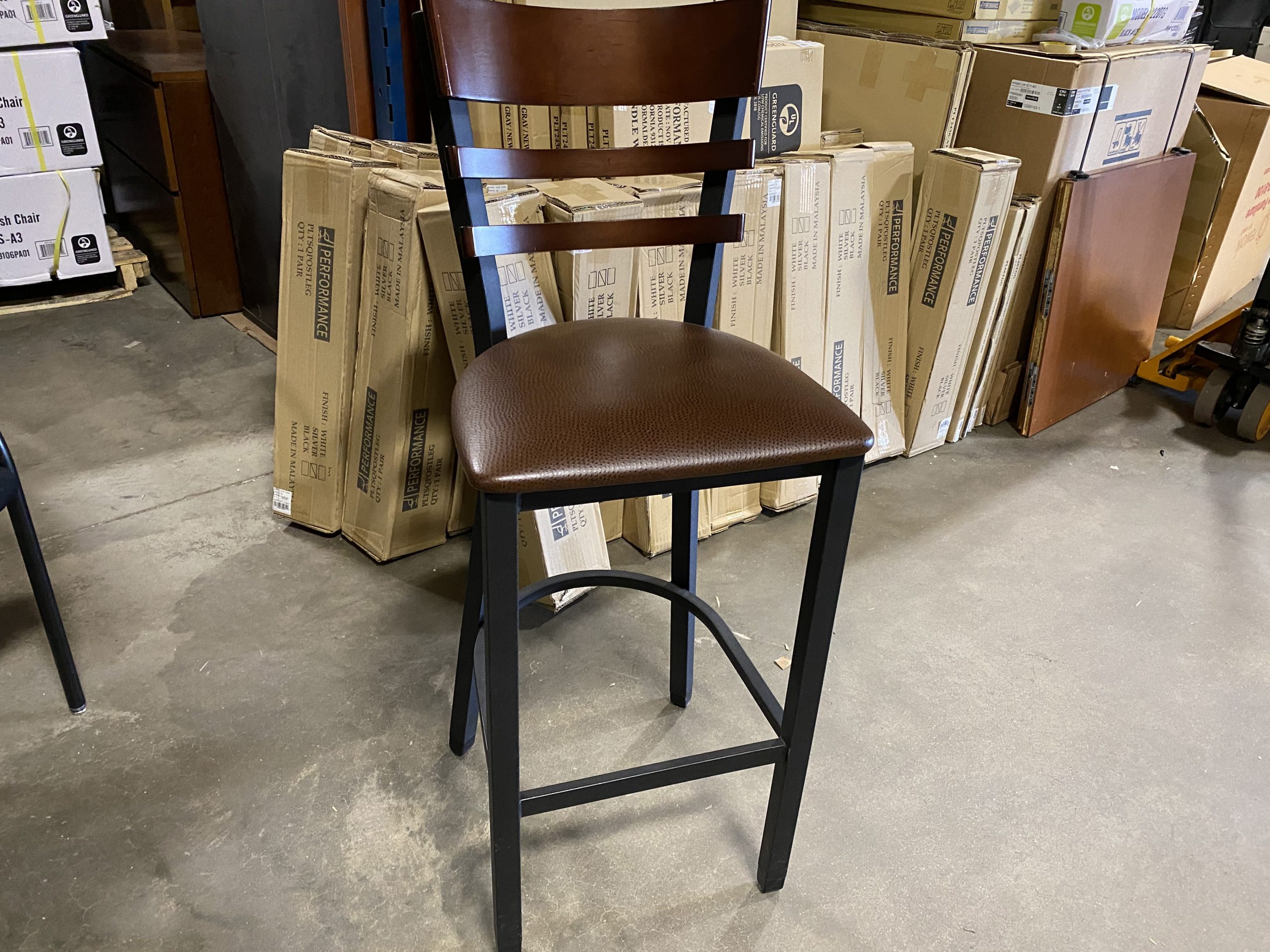 falcon brown leather bar height stool used