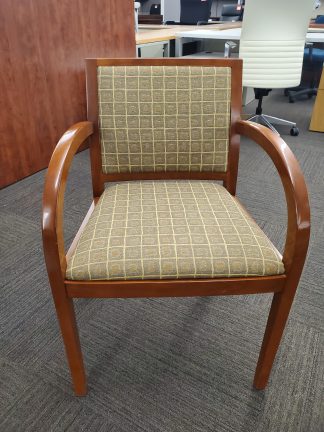 Cherry Framed Wood Guest Chair- Used - Image 4