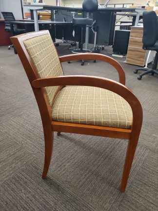 Cherry Framed Wood Guest Chair- Used - Image 3