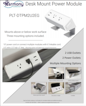 Alternative view of Harmony Desk Mount Power Module- New