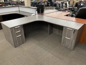 Harmony L-Shaped Desk Set w/ BBF & FF Pedestal- New (Sample Configuration)