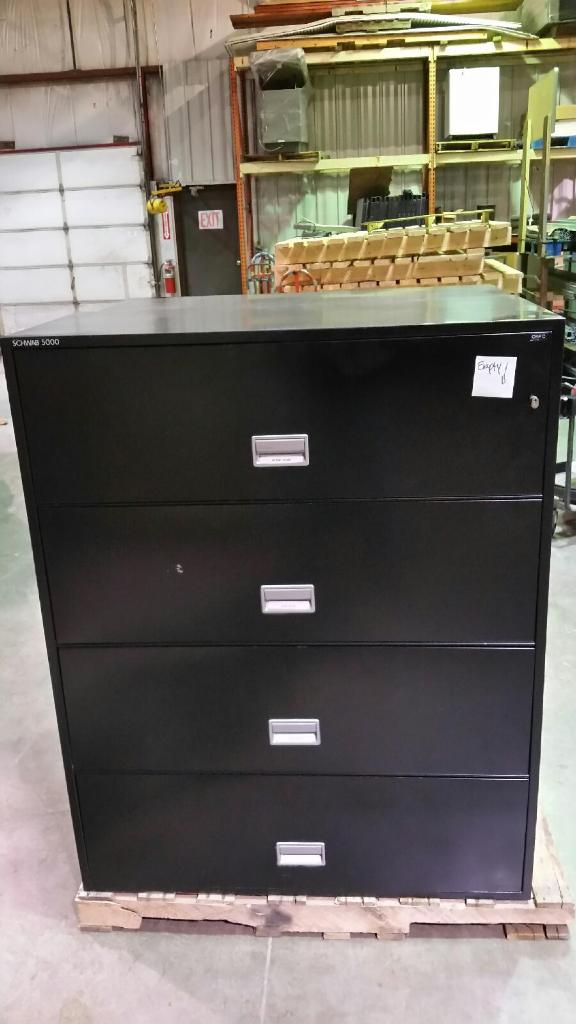 Black 4 Drawer Fireproof Lateral File