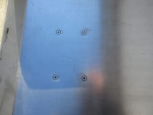 Wall-Mount Stainless Steel Table with Single Leg Base & 5" Backsplash #505 - Used - Image 3