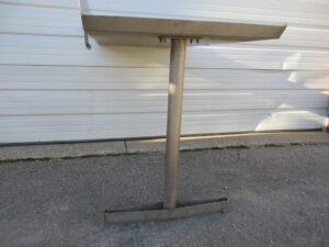Wall-Mount Stainless Steel Table with Single Leg Base & 5" Backsplash #505 - Used - Image 5