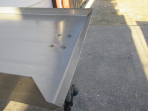 Wall-Mount Stainless Steel Table with Single Leg Base & 6" Backsplash #506 - Used - Image 5