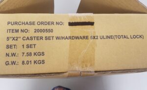 5”x 2” Set of 4 NIB / 2 Swivel Fork with Brake & 2 Standard Casters - New Surplus - Image 4