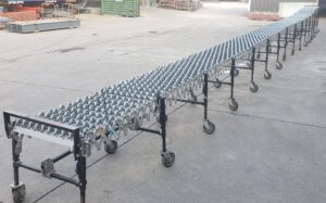56' Long (Extended) Best Flex 200 Flexible & Expandable Roller Conveyor - Used - Image 5