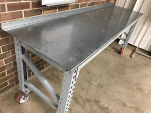 Maximus Galvanized Top 26" x 96"  HD Workbench w/Casters - Surplus
