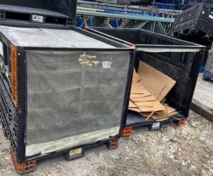 48”x64”x50" (44” Useable) "OPEN FRONT" Bulk Black Container – Used