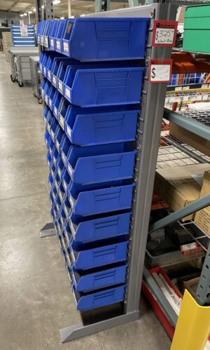 Akro-Mills Single-Sided Louvered Floor Rack (Includes 54 Used Bins) – New Surplus / Used *SEE NOTE* - Image 4