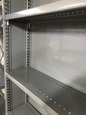 9"x48" (7'-1" Tall) Republic Steel Shelving w/7 Shelves Solid Sides & Backs - Used - Image 3
