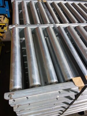 18” Wide 1.9” Roller on 3” Centers Roller Galvanized / 10’-0” long Gravity Conveyor – Used - Image 3