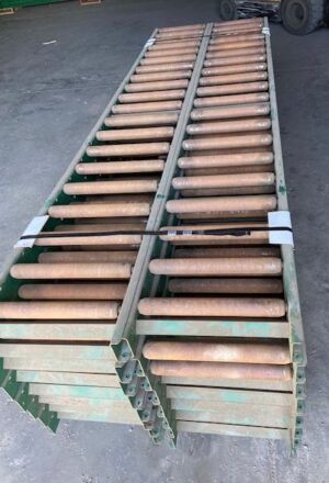 18” Wide 1.9” Roller on 6” Centers Green  / 10’-0” long Gravity Conveyor – Used