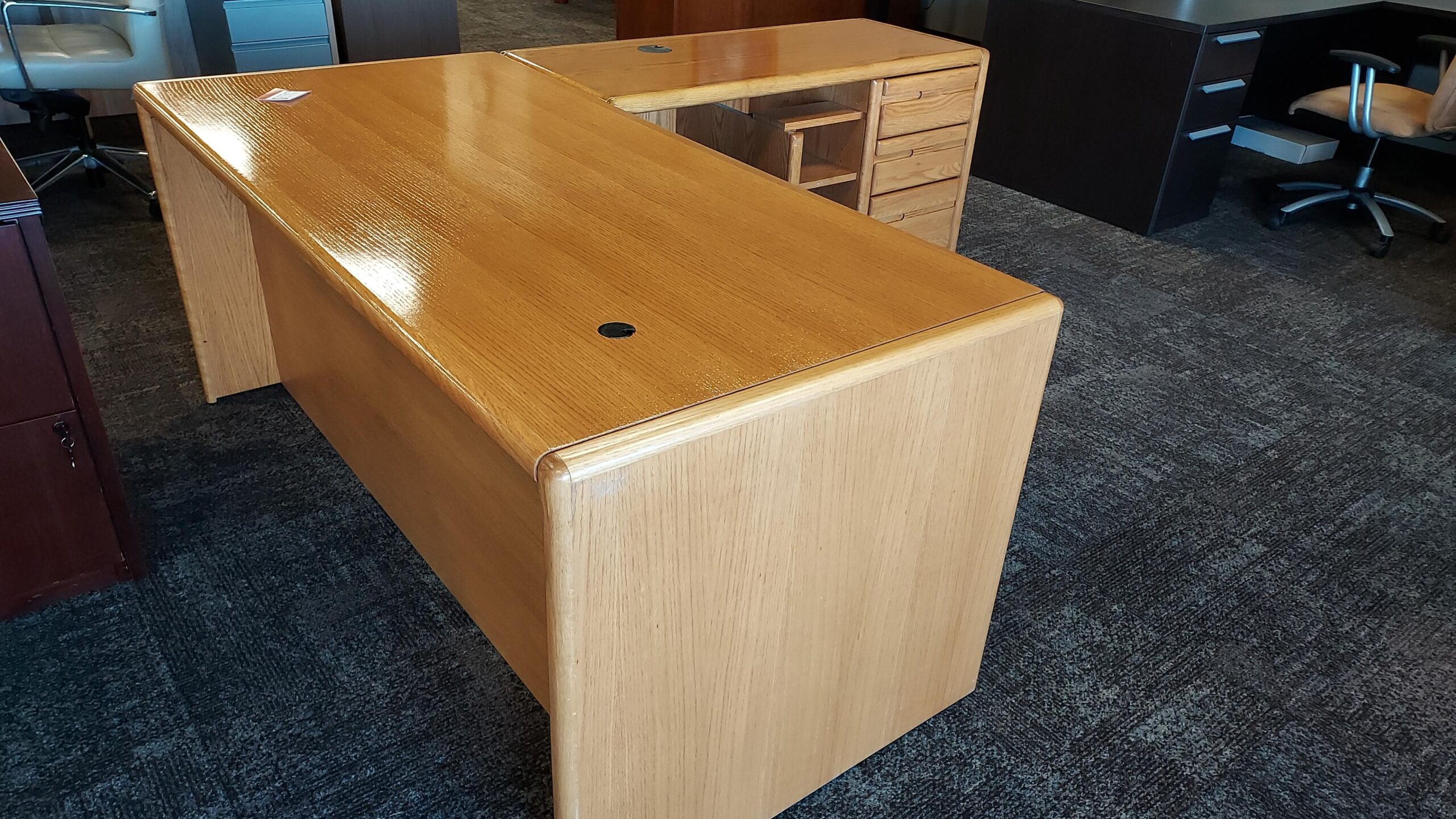 LShape Desk Used Welter Storage