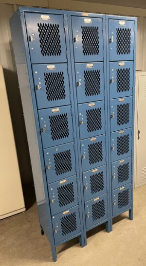 Alternative view of Cube Door 12″x15″x16" (78″ tall) Blue Lockers / Set of 18 Doors – Used