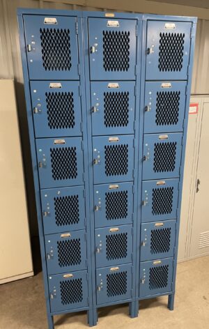 Cube Door 12″x15″x16" (78″ tall) Blue Lockers / Set of 18 Doors – Used