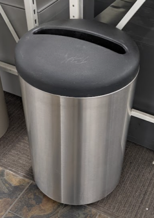 Stainless Steel Cylindrical Trash Can - Used