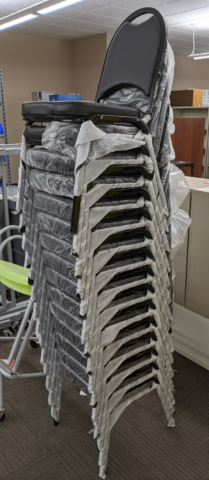 Alternative view of Oak Street Black Banquet Stack Chair - New