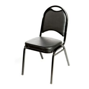 Oak Street Black Banquet Stack Chair - New
