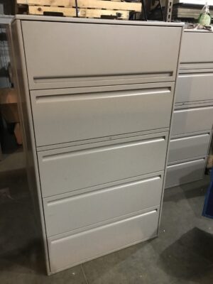 Haworth Taupe 5-Drawer 36"W Lateral Files - Used