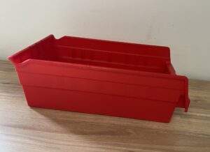Alternative view of SB126-4 Shelf Bins 11-5/8”d x 6-5/8”w x 4”h Red - New