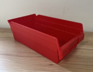 SB126-4 Shelf Bins 11-5/8”d x 6-5/8”w x 4”h Red - New