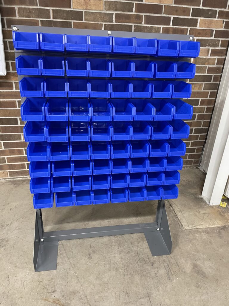 Single Sided Floor Rack Bin Organizer w/New Orbis Parts Bins - New ...