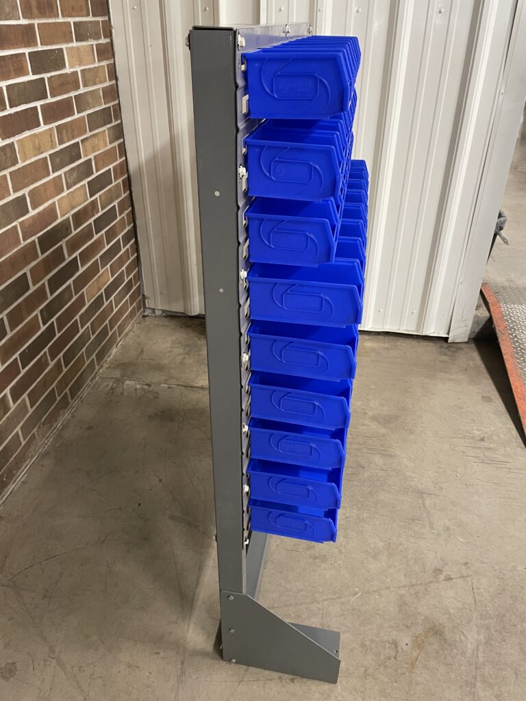 Single Sided Floor Rack Bin Organizer w/New Orbis Parts Bins - New ...