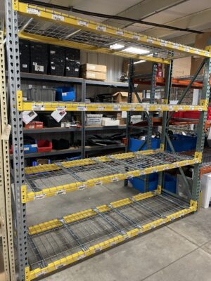 30” Deep x 96” Long Teardrop Pallet Rack Shelving w/ New 3-Channel Decks  - Used