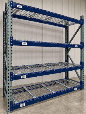 30” Deep x 96” Long Teardrop Pallet Rack Shelving w/ New 3-Channel Decks  - Used