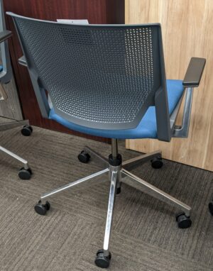 Alternative view of Haworth "Very" Blue Fabric/Grey Back/Chrome Base - Used