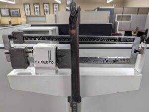 Alternative view of Detecto Mechanical Beam Scale w/ Height Rod - Used
