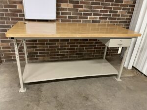 36"x78" Butcher Block Top Bench w/Drawer & Undershelf - Reconditioned Used