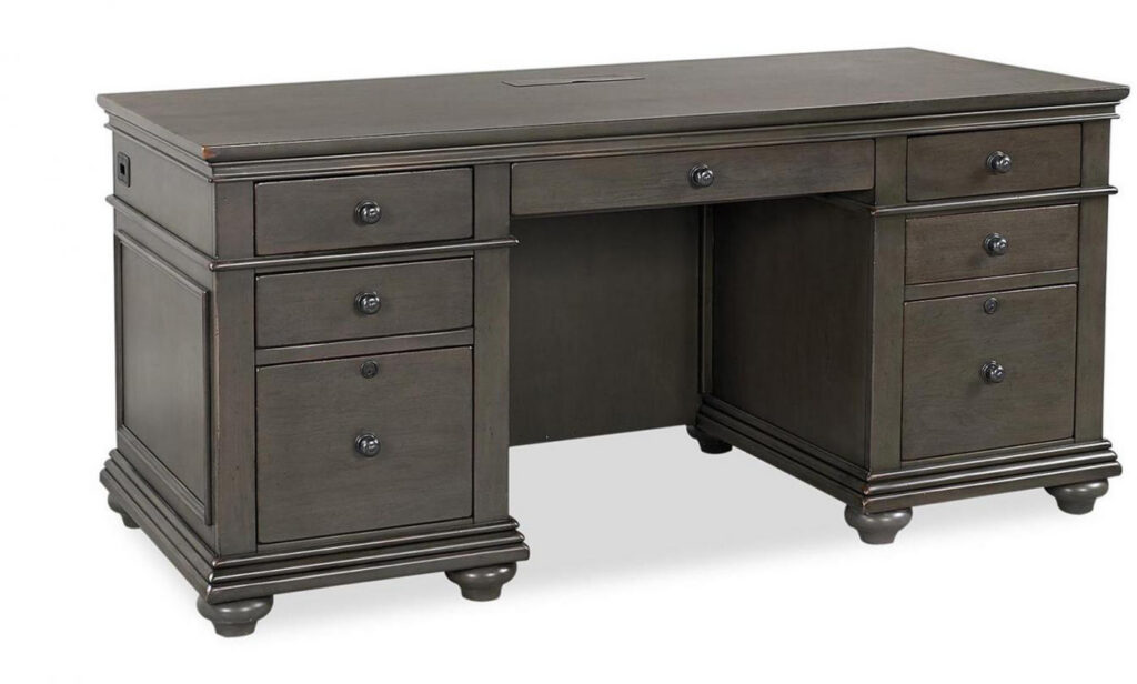 Aspenhome Oxford Peppercorn 66" Executive Desk - New